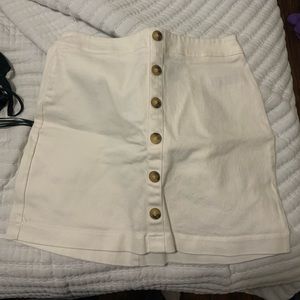 White skirt with button down the middle